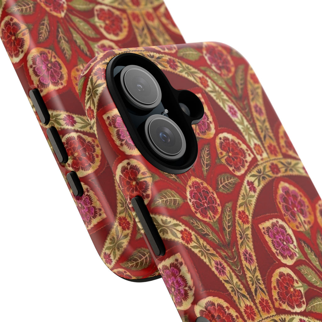 Floral Paisley Tough Phone Case — Red Gold Vintage Pattern