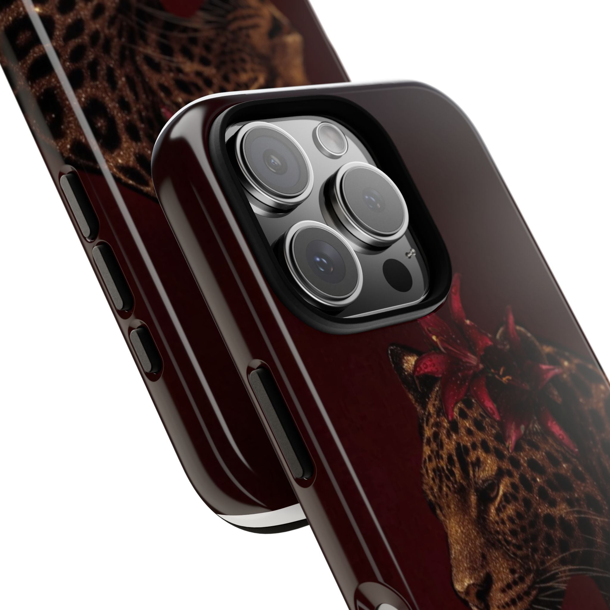 Leopard Floral Tough Phone Case
