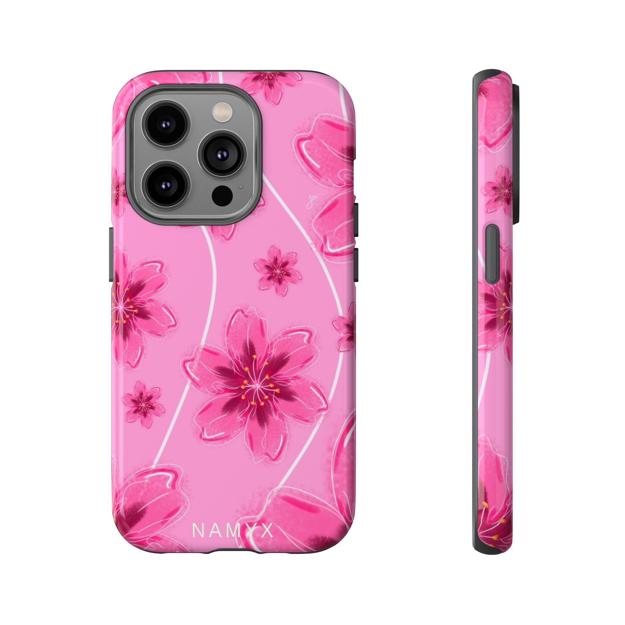 Pink Cherry Blossom Tough Phone Case — Floral Protective Cover