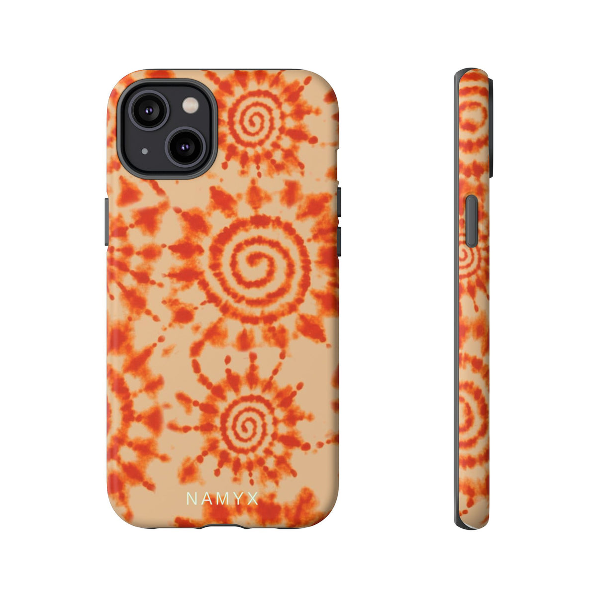 Tie-Dye Spiral Tough Phone Case — Orange Retro Protective Case