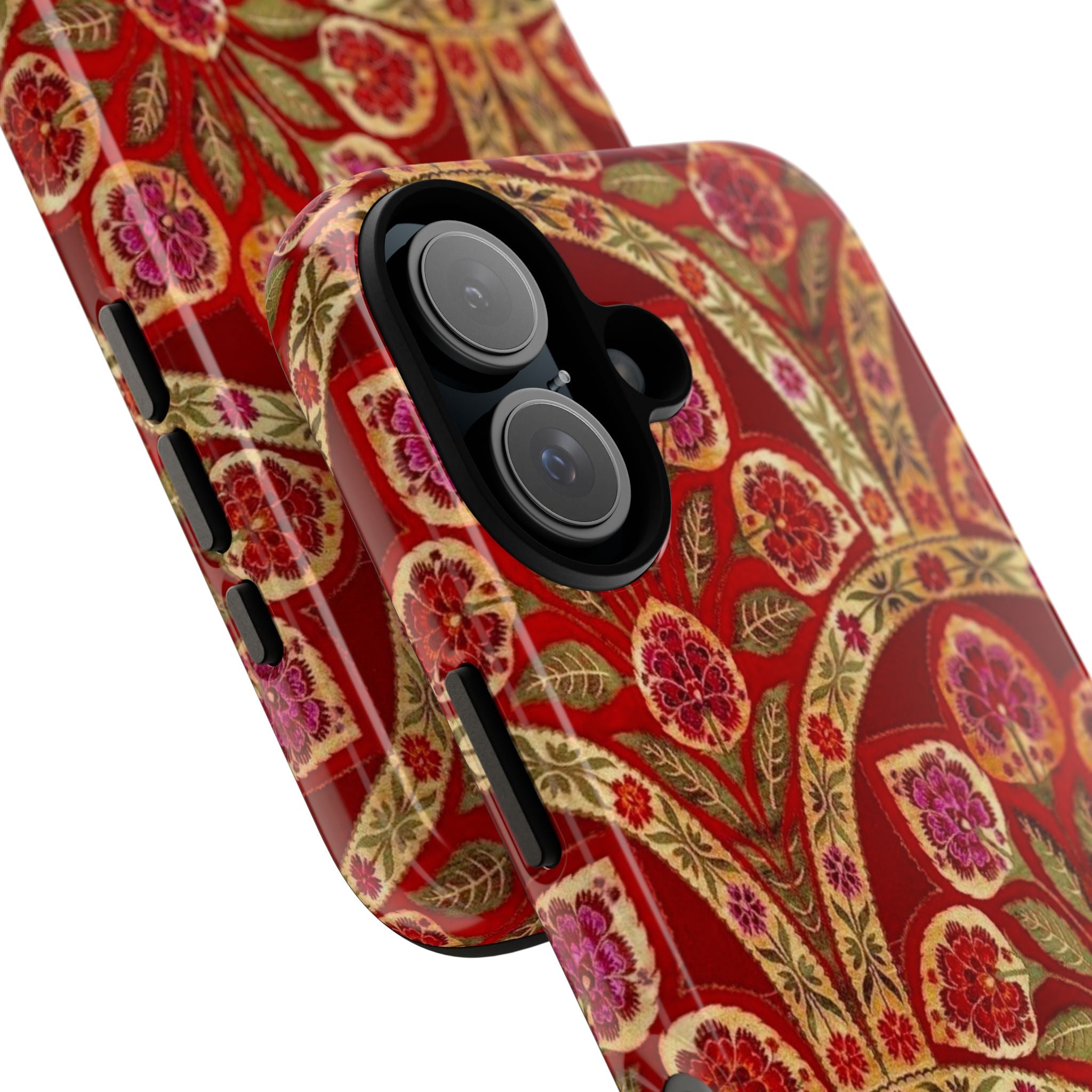 Floral Paisley Tough Phone Case — Red Gold Vintage Pattern
