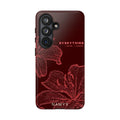 Floral Tough Phone Case — 'Everything' Burgundy Protective Cover