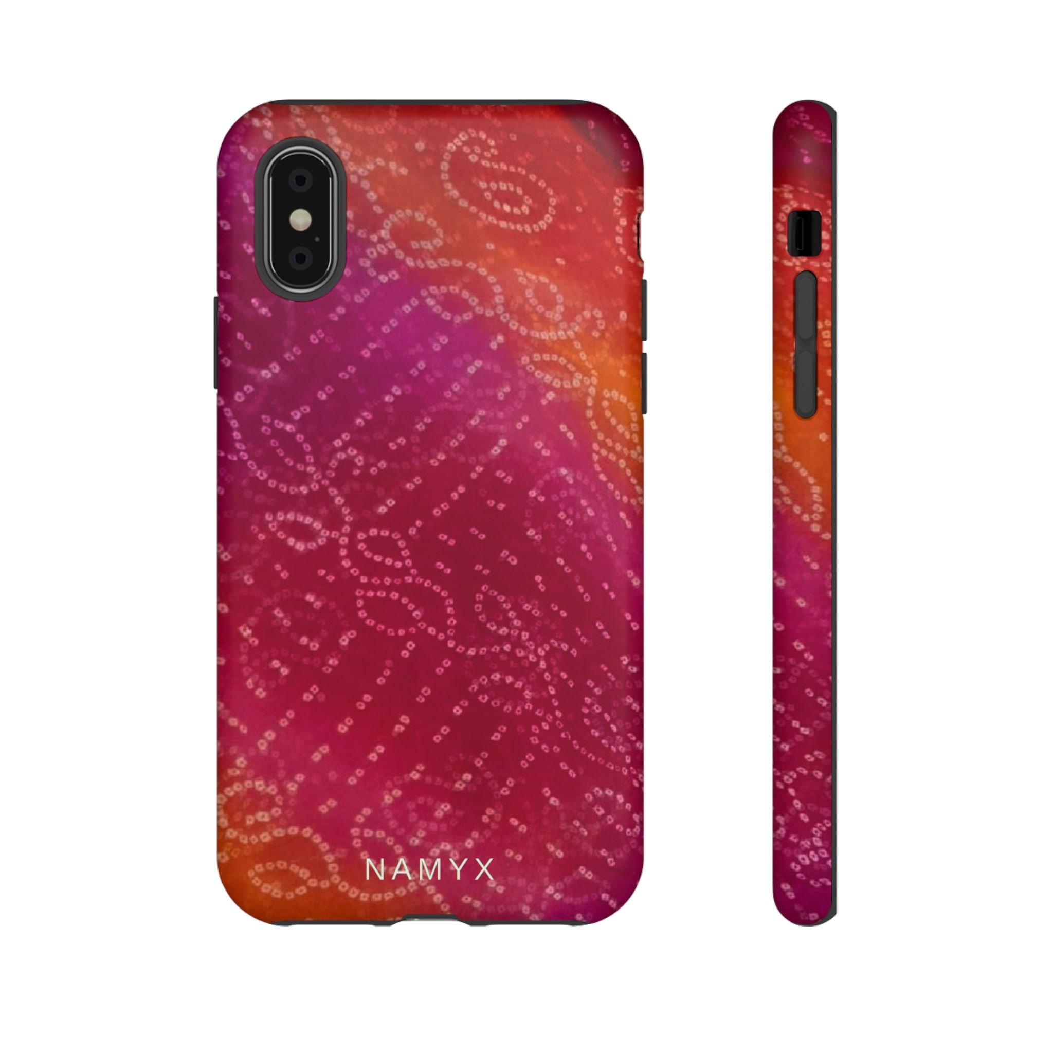 Floral Bandana Tough Case — Protective Phone Case with Pink Orange Paisley Design