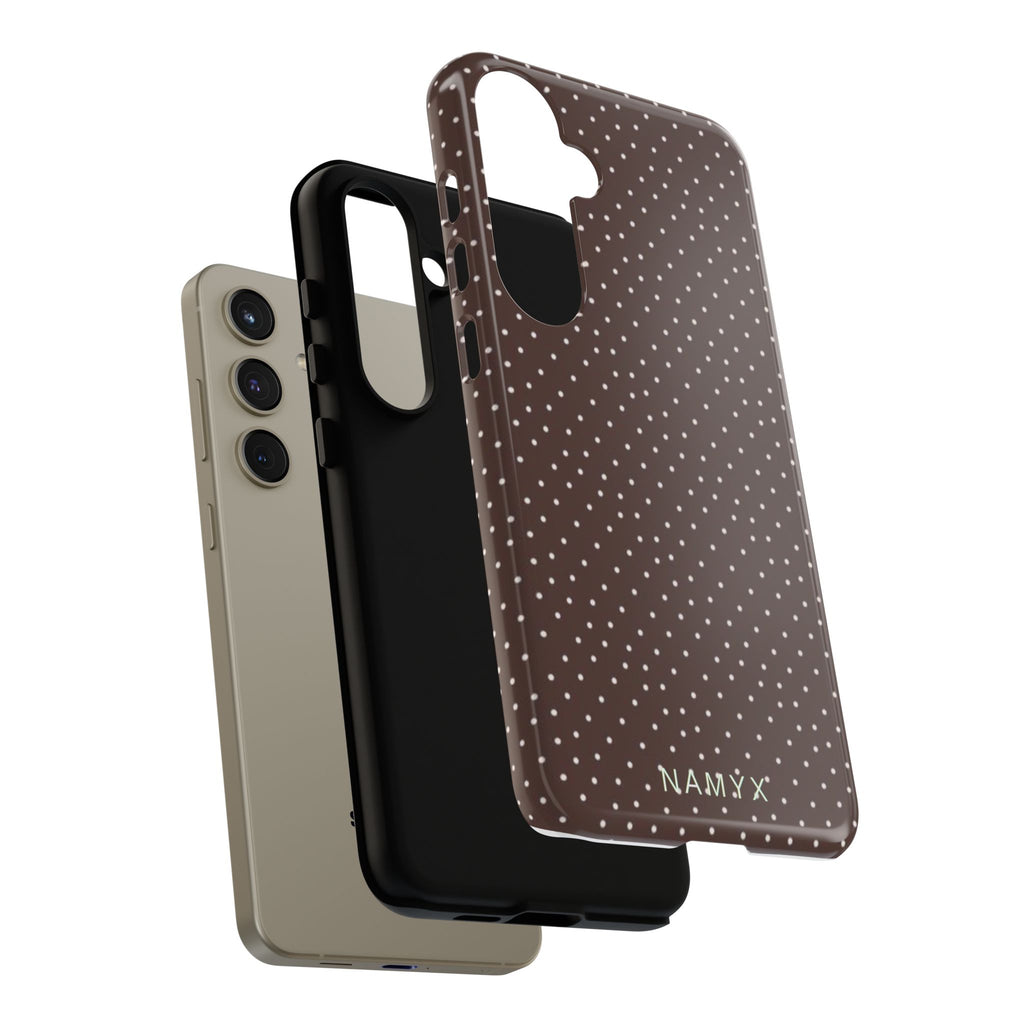 Brown Polka Dot Tough Phone Case - Slim Protective iPhone Cover