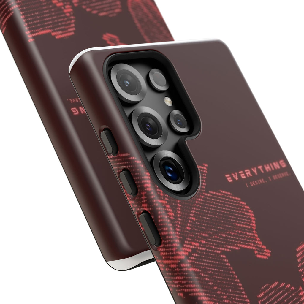 Floral Tough Phone Case — 'Everything' Burgundy Protective Cover