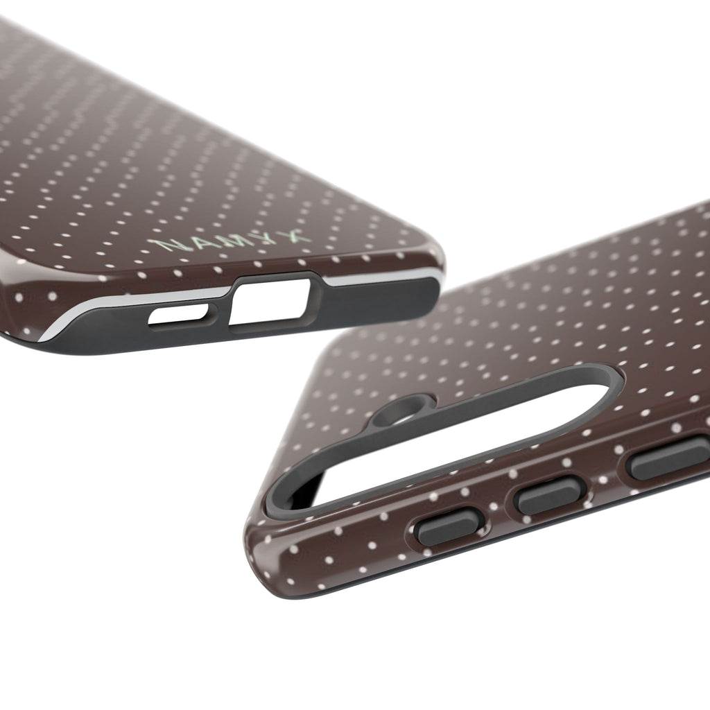 Brown Polka Dot Tough Phone Case - Slim Protective iPhone Cover