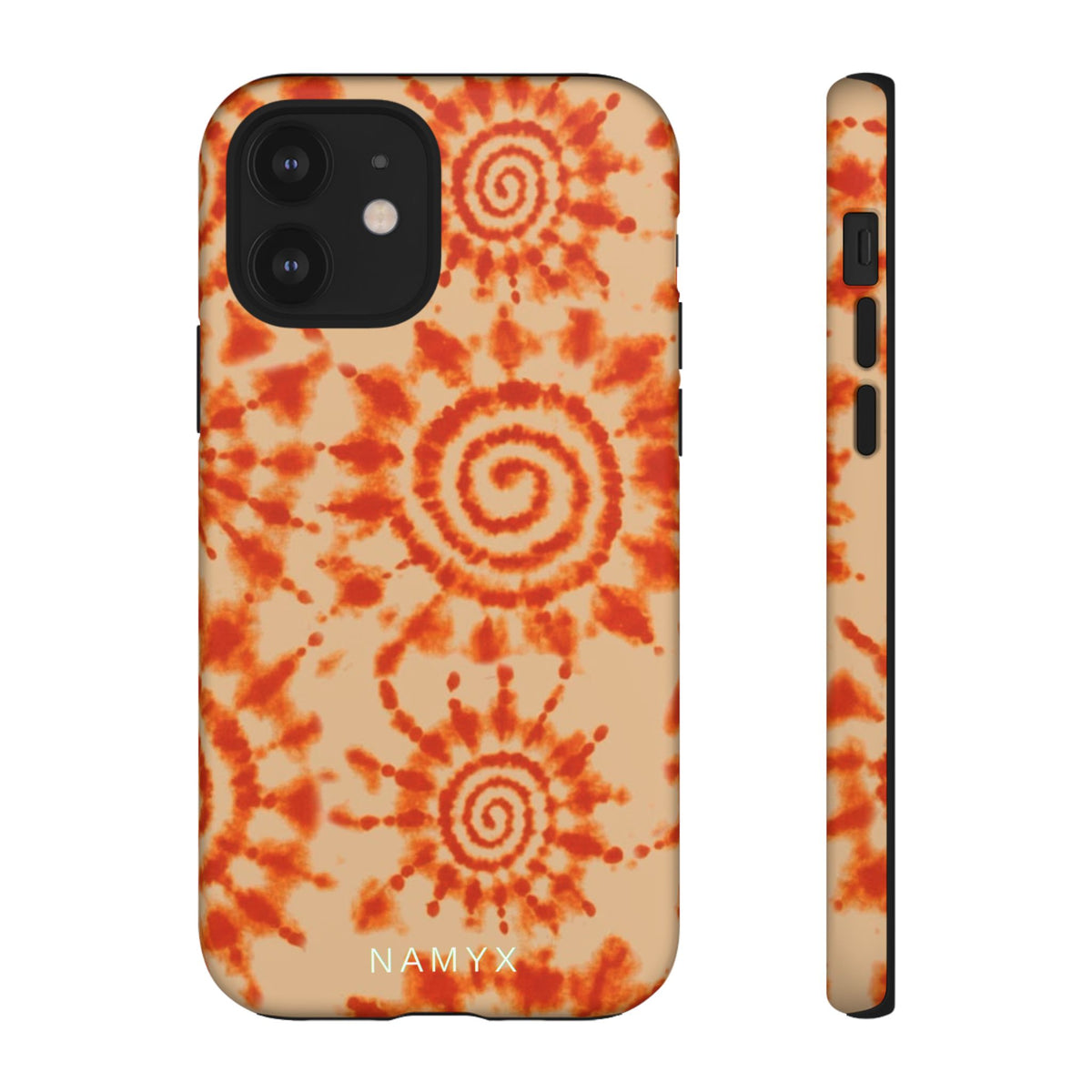 Tie-Dye Spiral Tough Phone Case — Orange Retro Protective Case