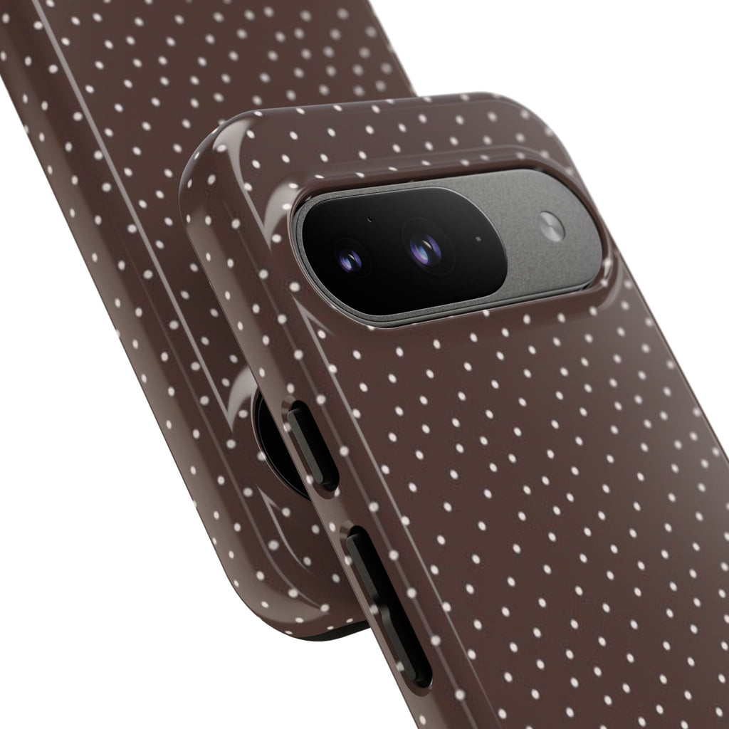 Brown Polka Dot Tough Phone Case - Slim Protective iPhone Cover