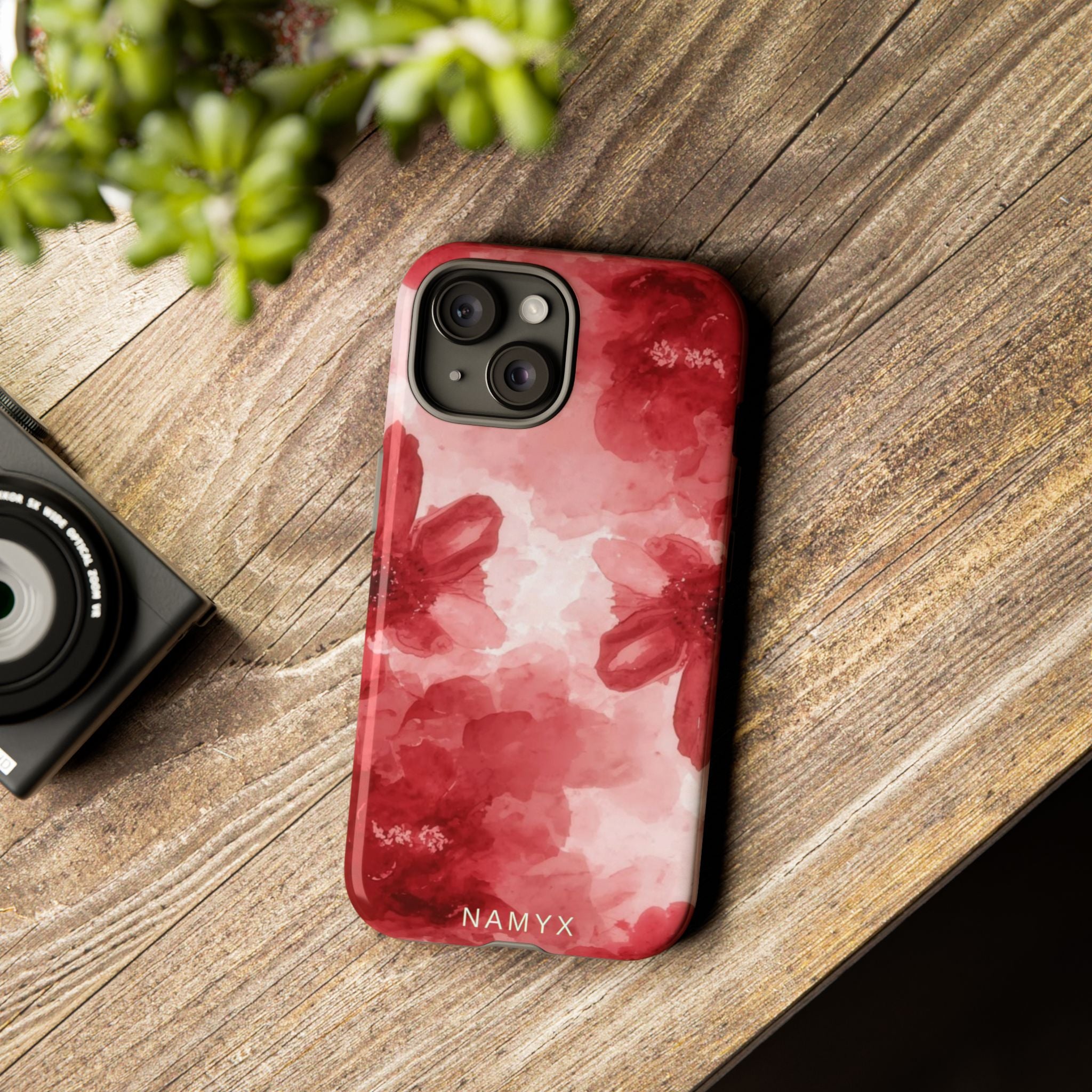 Floral Red Watercolor Tough Phone Case