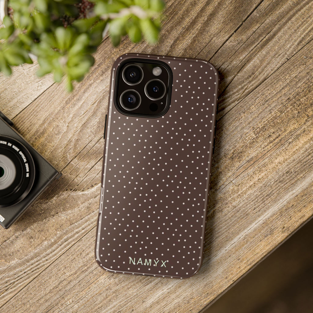 Brown Polka Dot Tough Phone Case - Slim Protective iPhone Cover