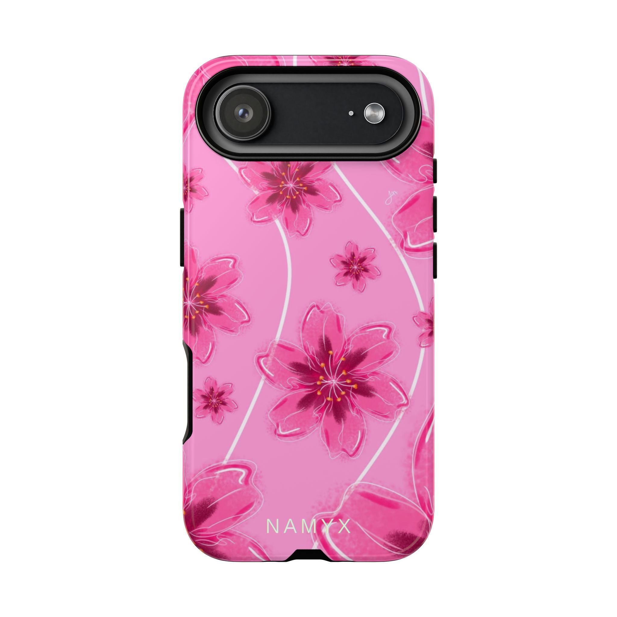Pink Cherry Blossom Tough Phone Case — Floral Protective Cover