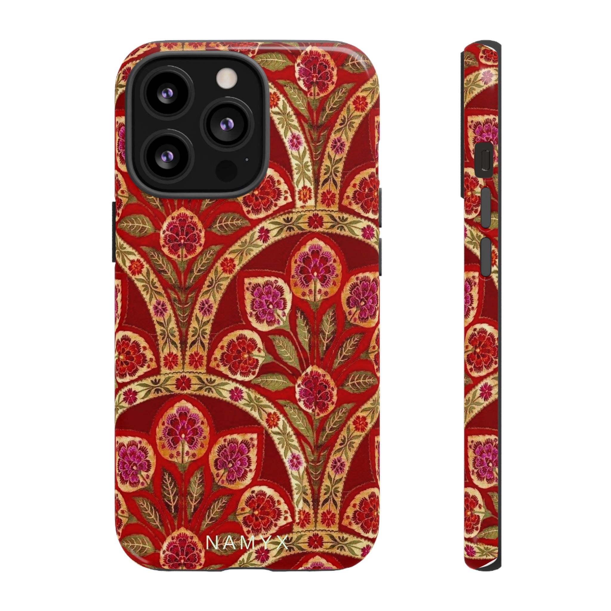 Floral Paisley Tough Phone Case — Red Gold Vintage Pattern