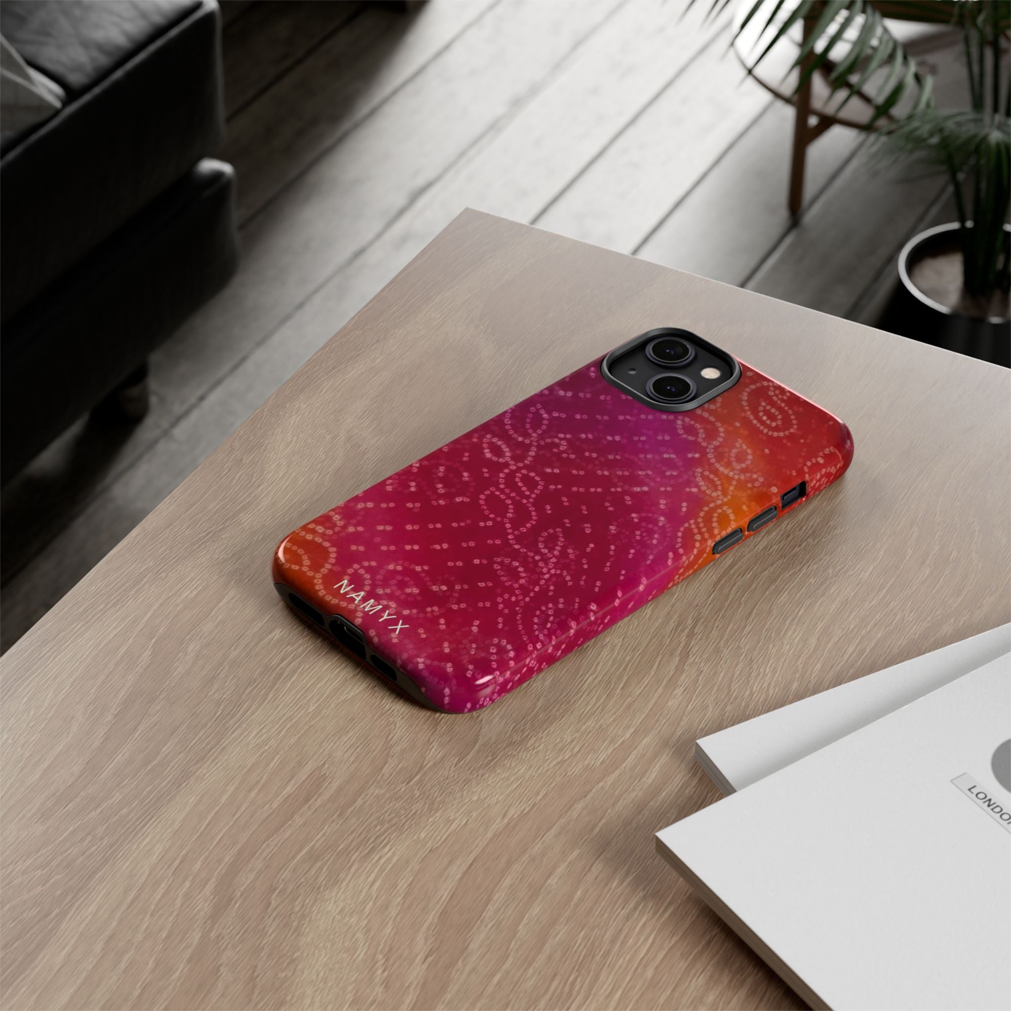 Floral Bandana Tough Case — Protective Phone Case with Pink Orange Paisley Design