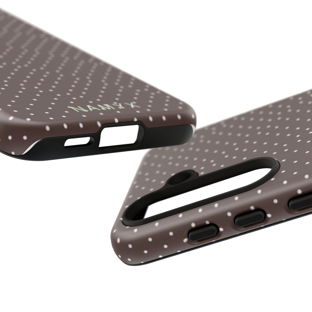 Brown Polka Dot Tough Phone Case - Slim Protective iPhone Cover