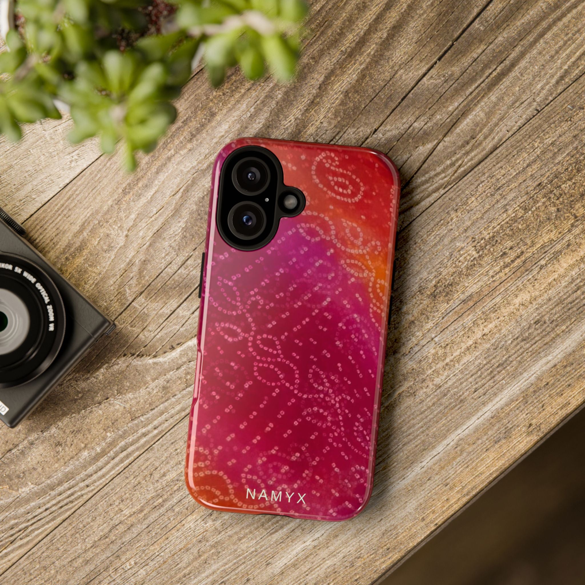 Floral Bandana Tough Case — Protective Phone Case with Pink Orange Paisley Design