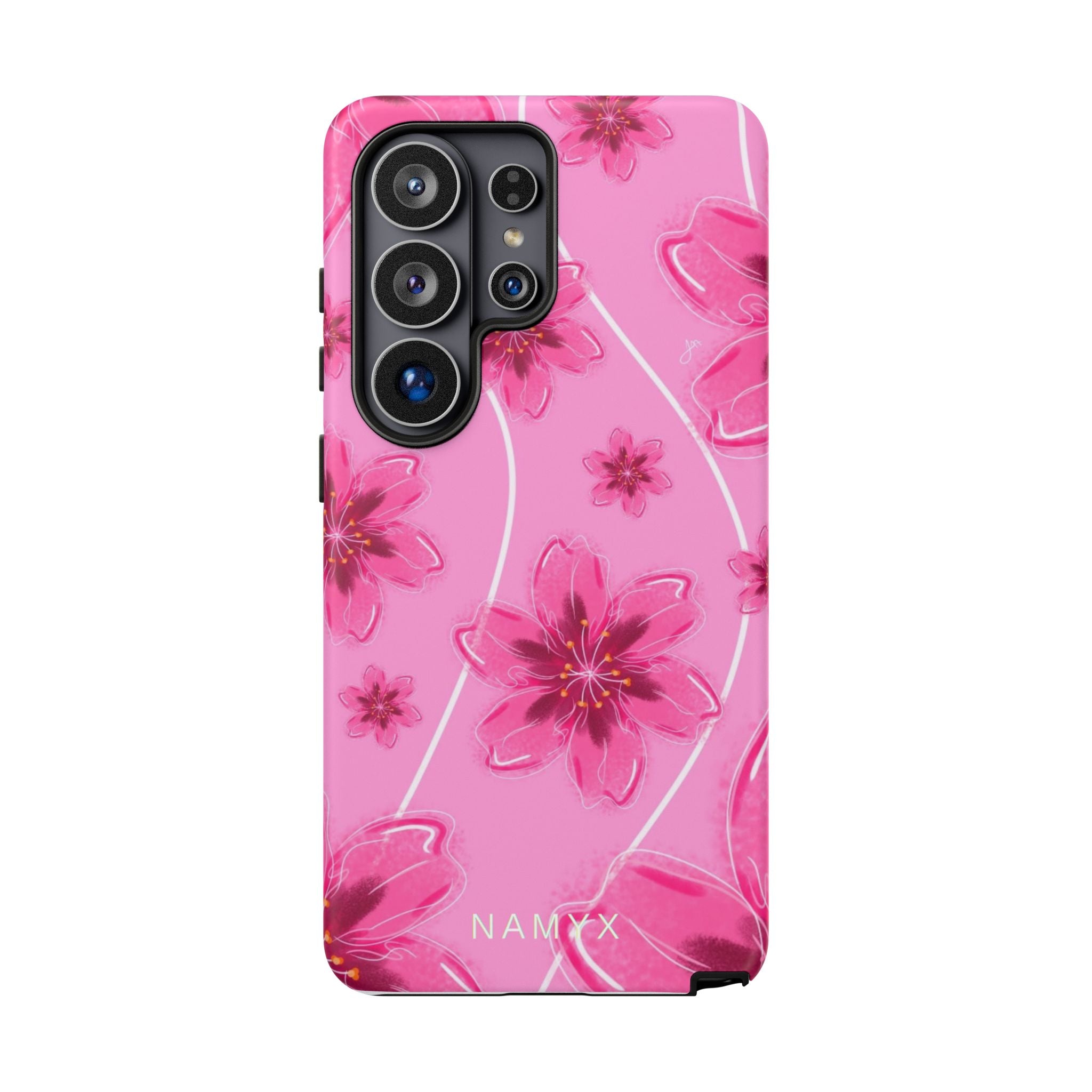 Pink Cherry Blossom Tough Phone Case — Floral Protective Cover