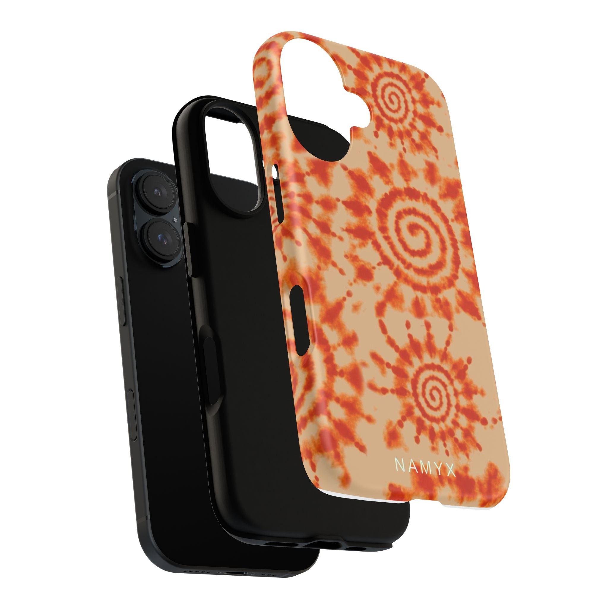 Tie-Dye Spiral Tough Phone Case — Orange Retro Protective Case