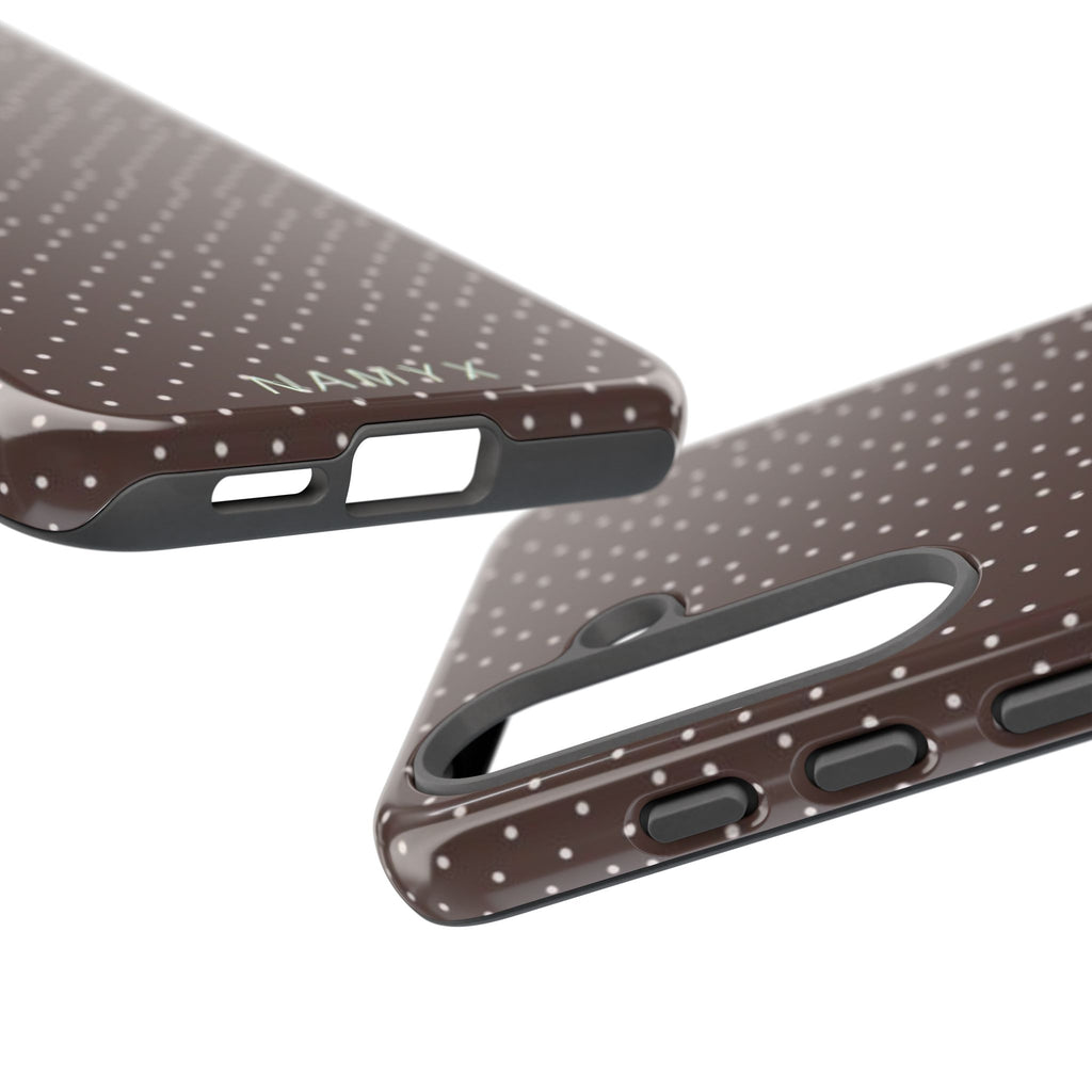 Brown Polka Dot Tough Phone Case - Slim Protective iPhone Cover