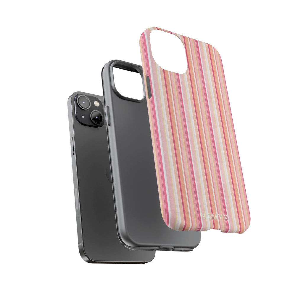 Pink Vintage Stripe Tough Phone Case