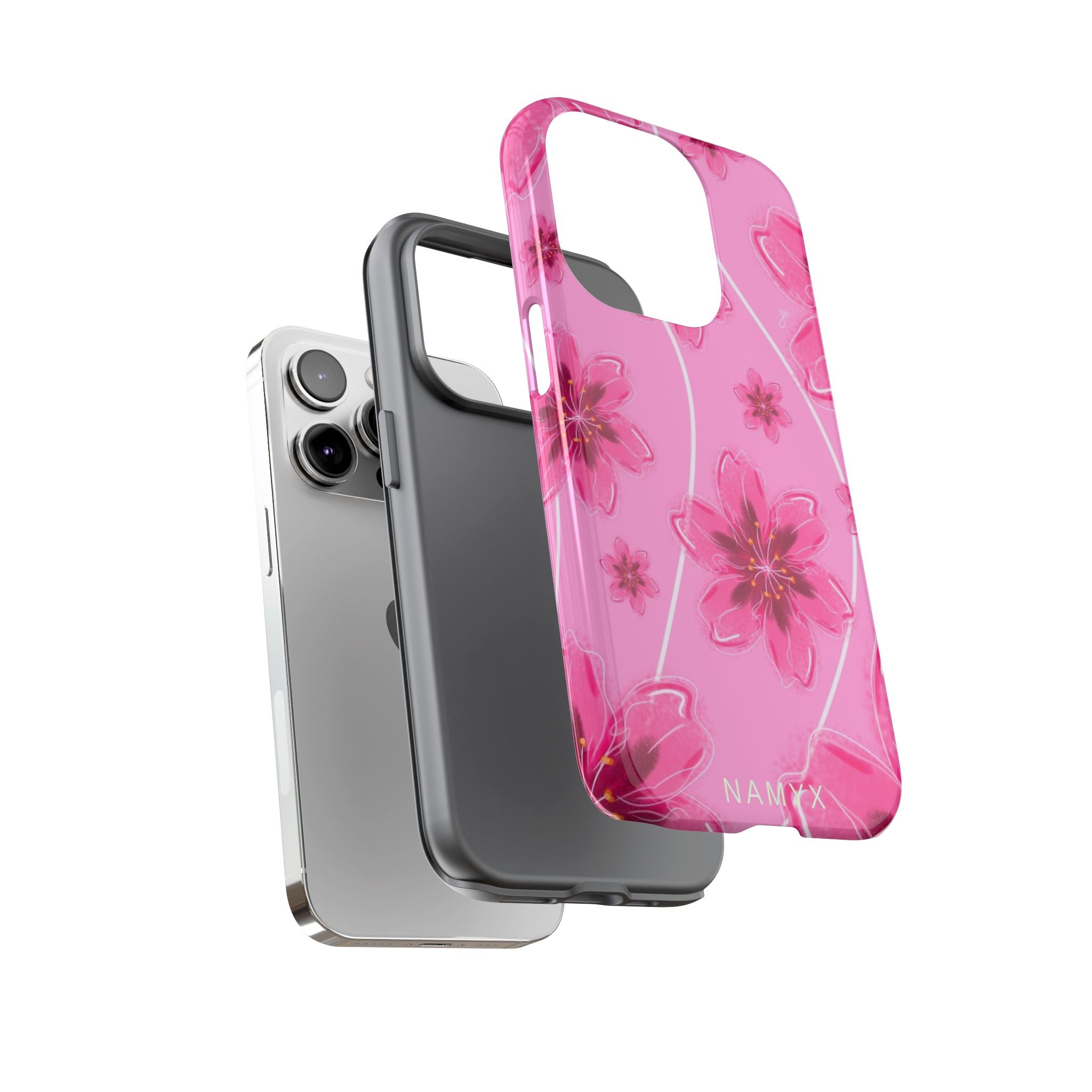Pink Cherry Blossom Tough Phone Case — Floral Protective Cover