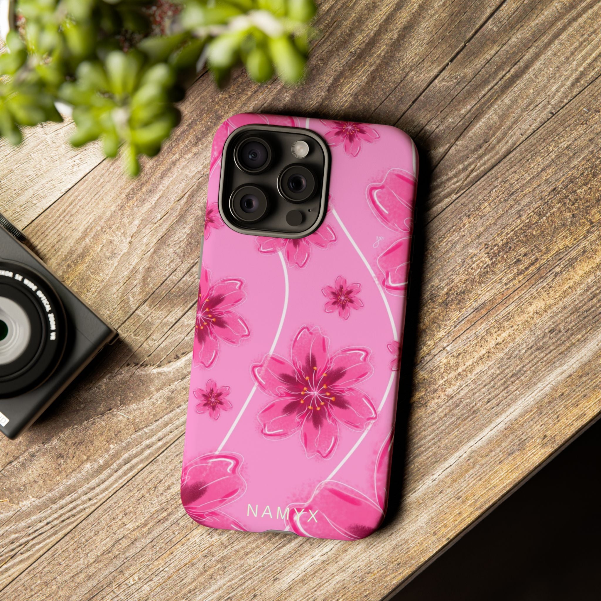 Pink Cherry Blossom Tough Phone Case — Floral Protective Cover