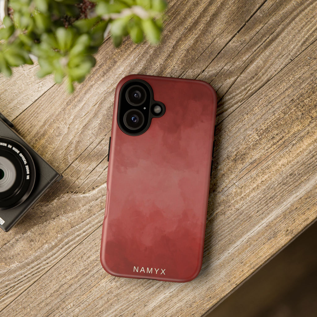 Red Watercolor Tough Phone Case — Durable Protective iPhone Cover