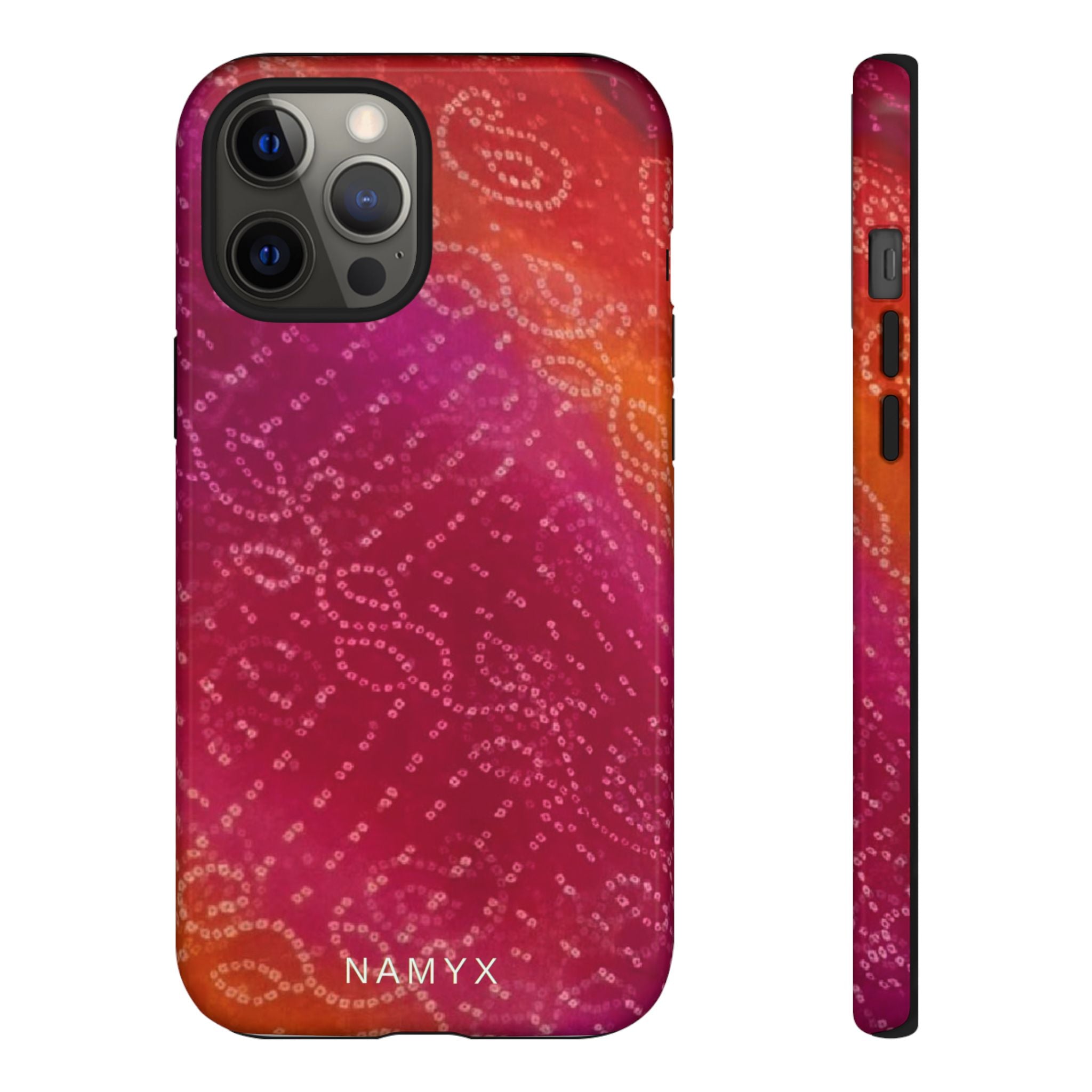 Floral Bandana Tough Case — Protective Phone Case with Pink Orange Paisley Design