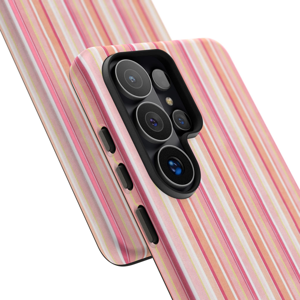 Pink Vintage Stripe Tough Phone Case