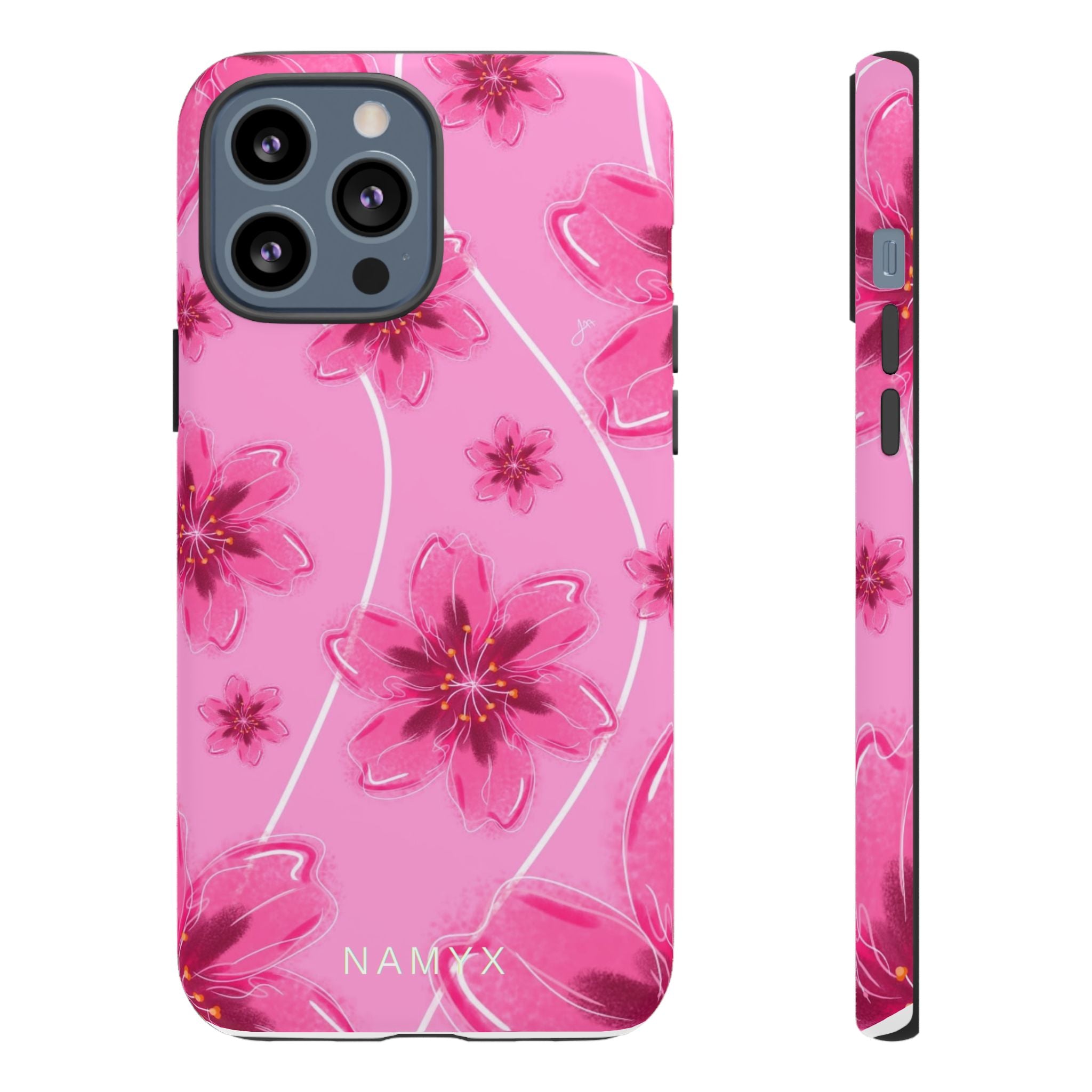 Pink Cherry Blossom Tough Phone Case — Floral Protective Cover