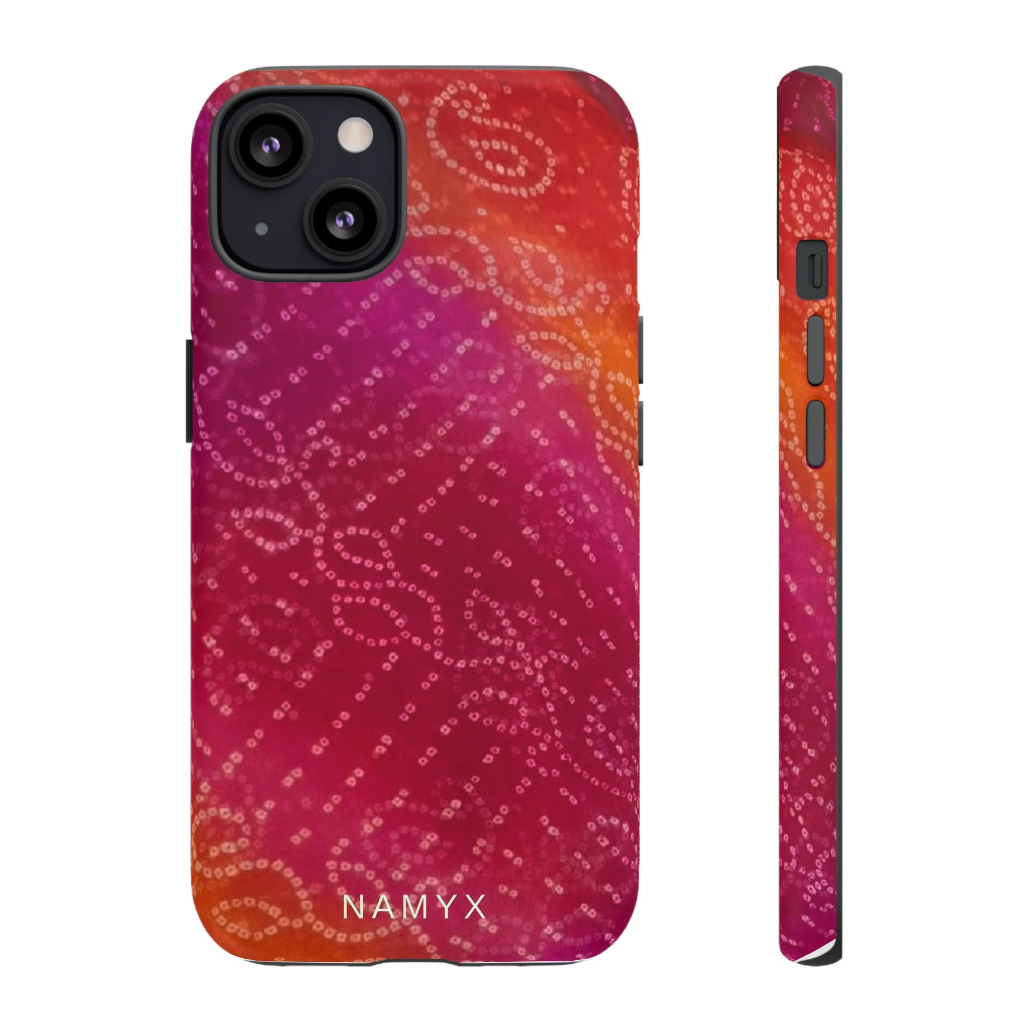 Floral Bandana Tough Case — Protective Phone Case with Pink Orange Paisley Design