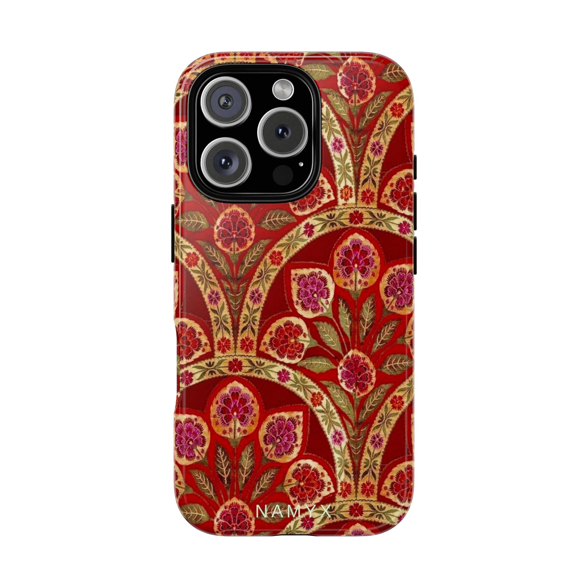 Floral Paisley Tough Phone Case — Red Gold Vintage Pattern