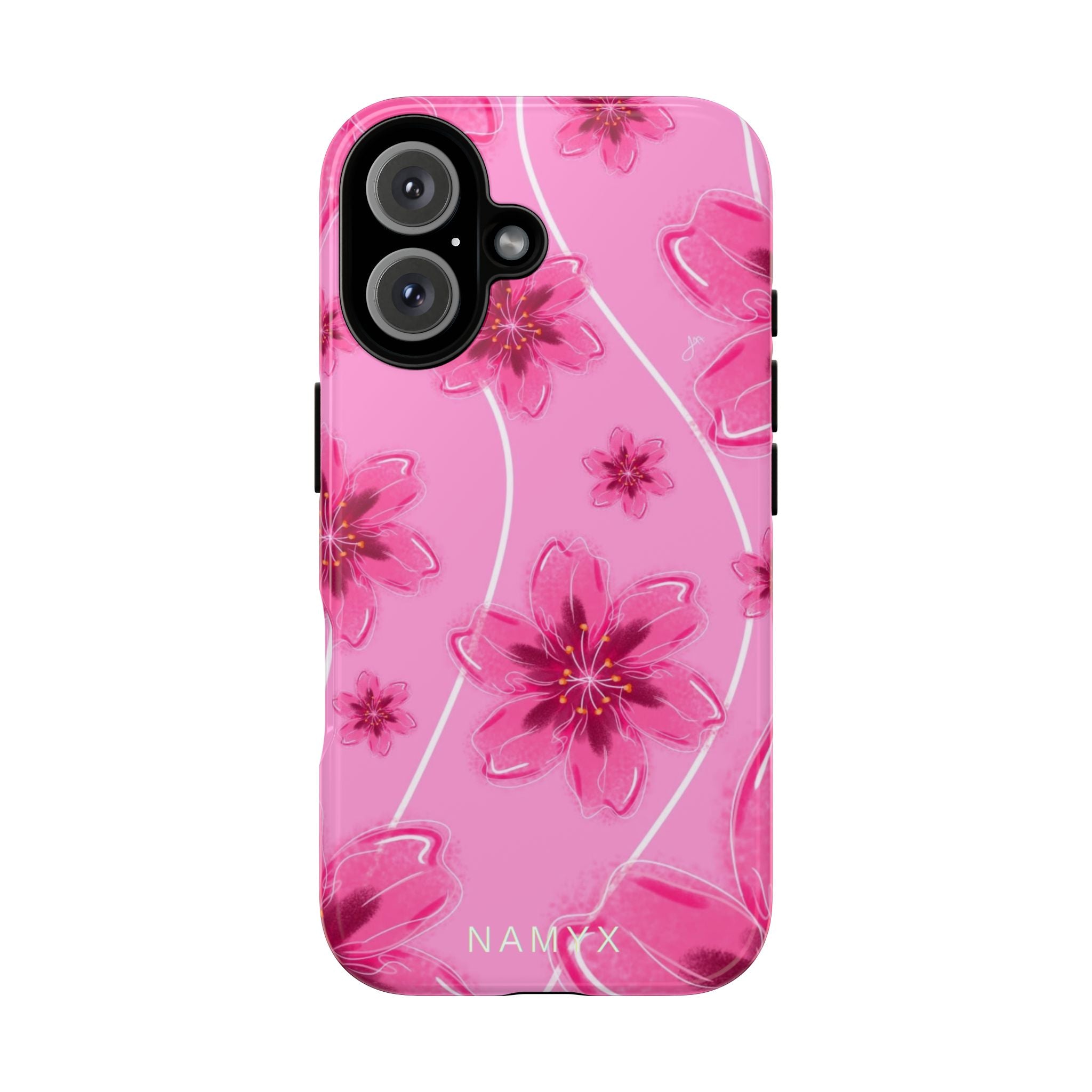 Pink Cherry Blossom Tough Phone Case — Floral Protective Cover
