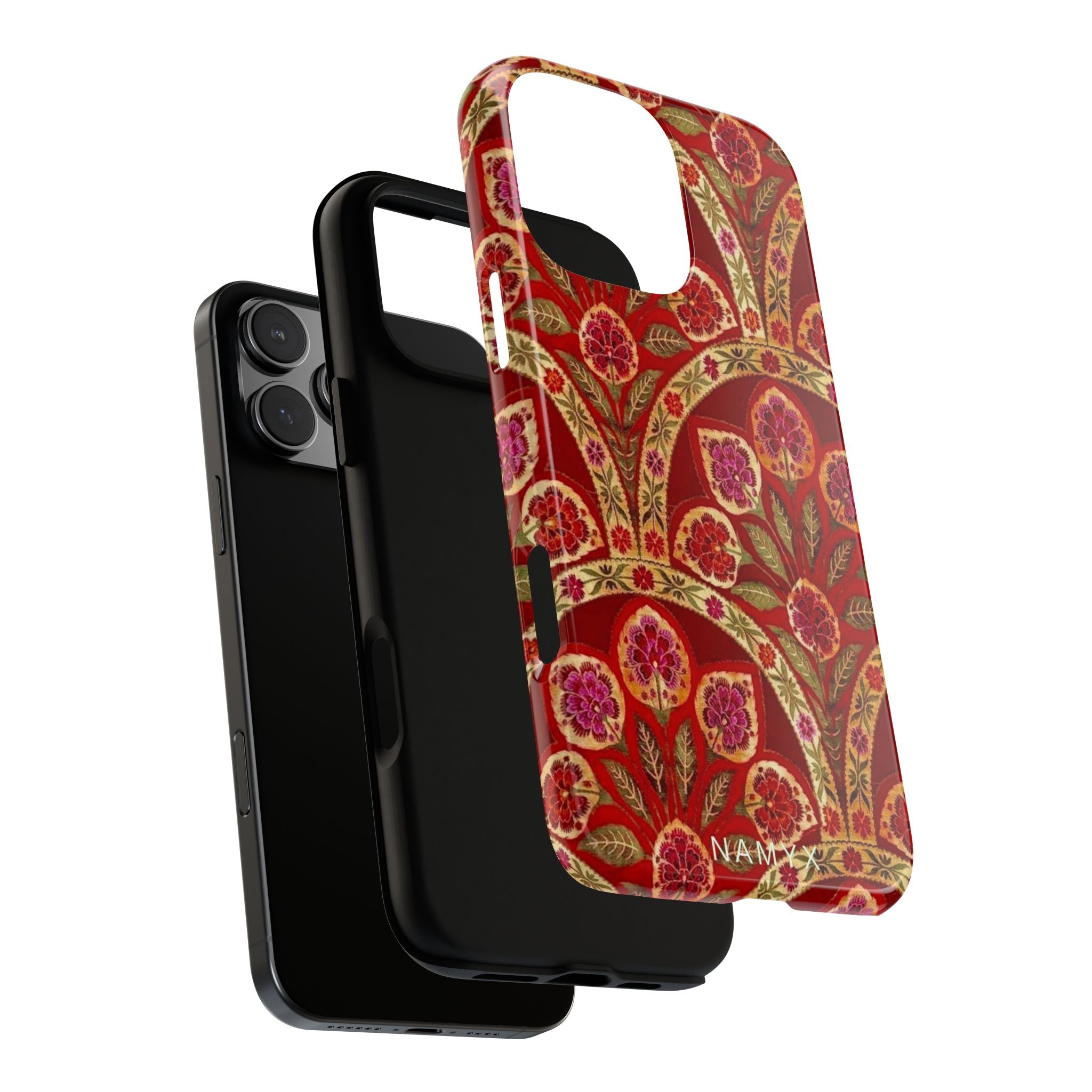 Floral Paisley Tough Phone Case — Red Gold Vintage Pattern