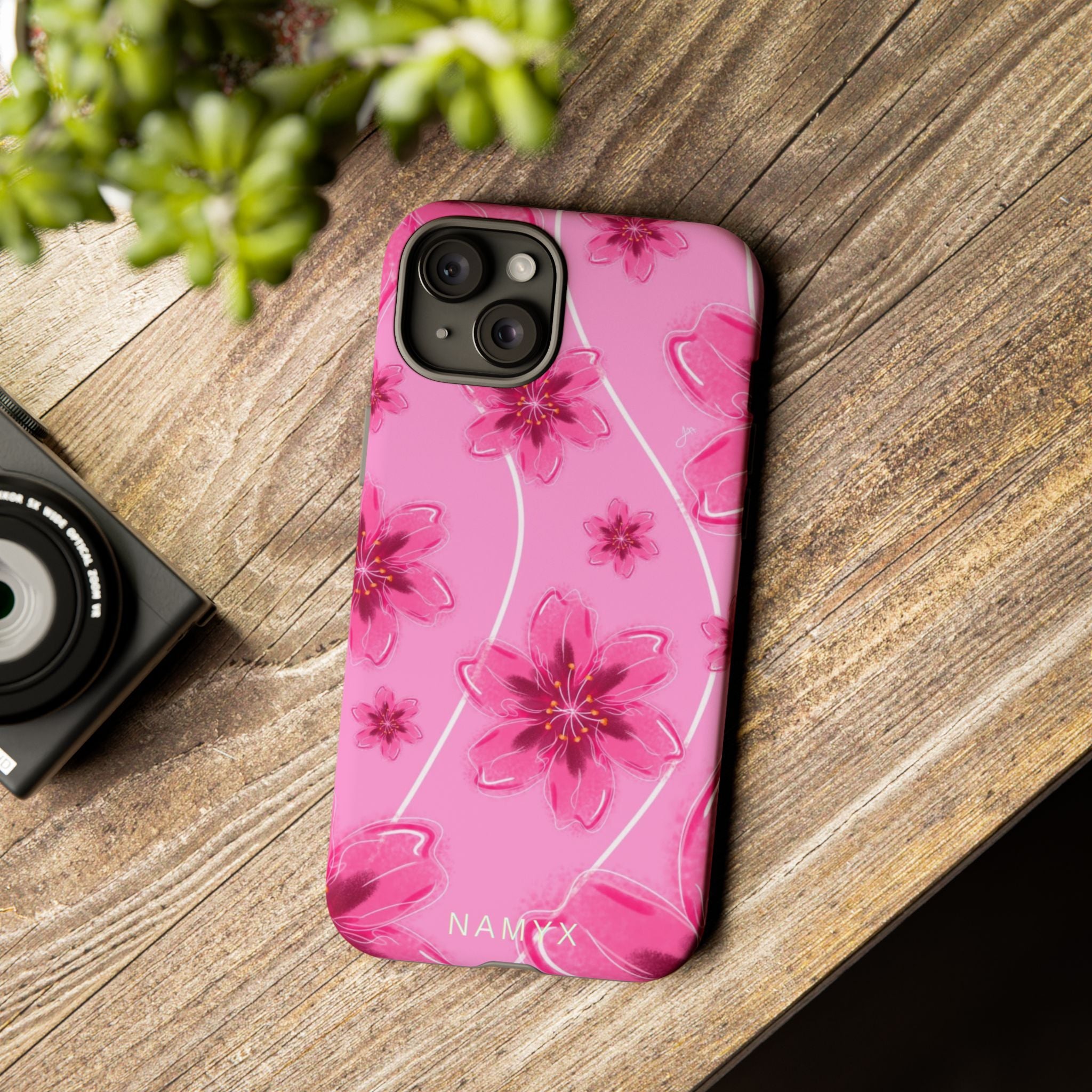 Pink Cherry Blossom Tough Phone Case — Floral Protective Cover