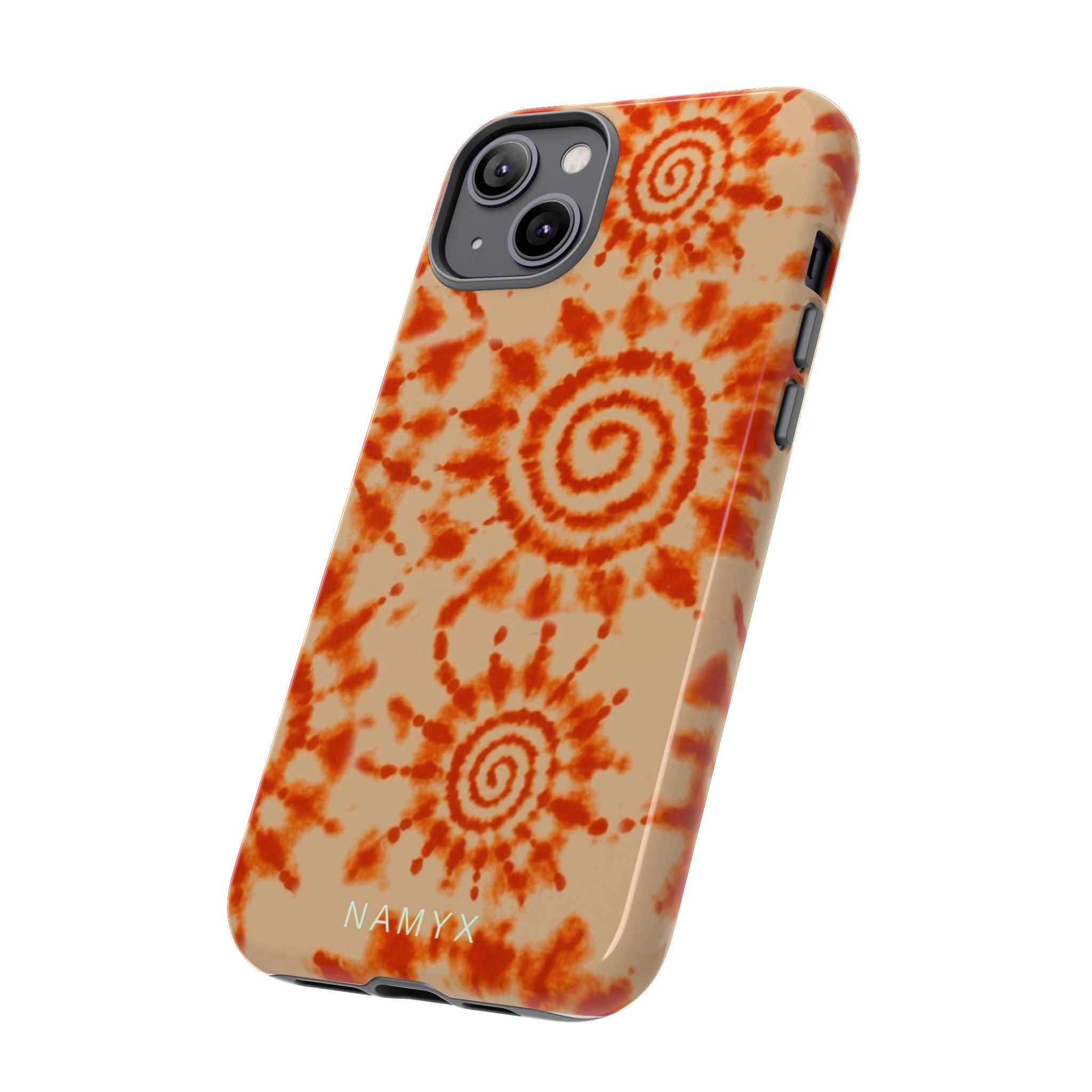 Tie-Dye Spiral Tough Phone Case — Orange Retro Protective Case