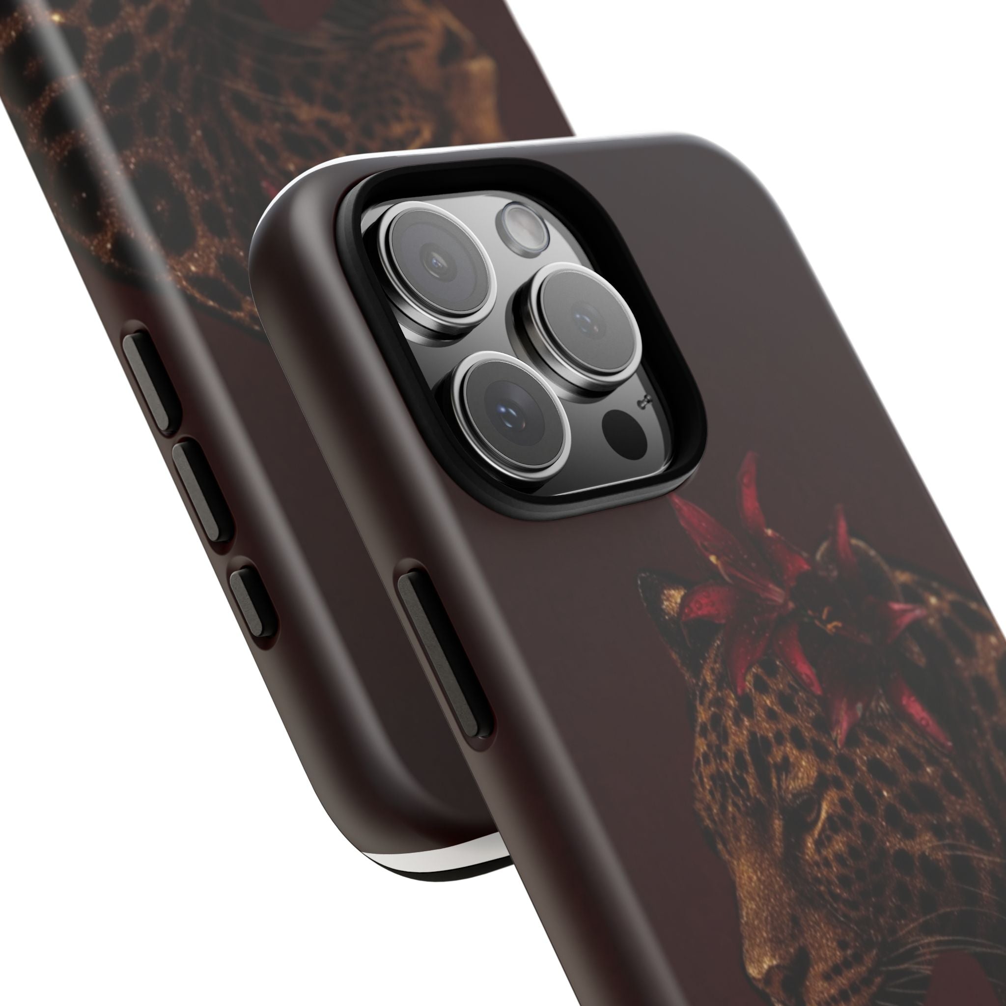 Leopard Floral Tough Phone Case