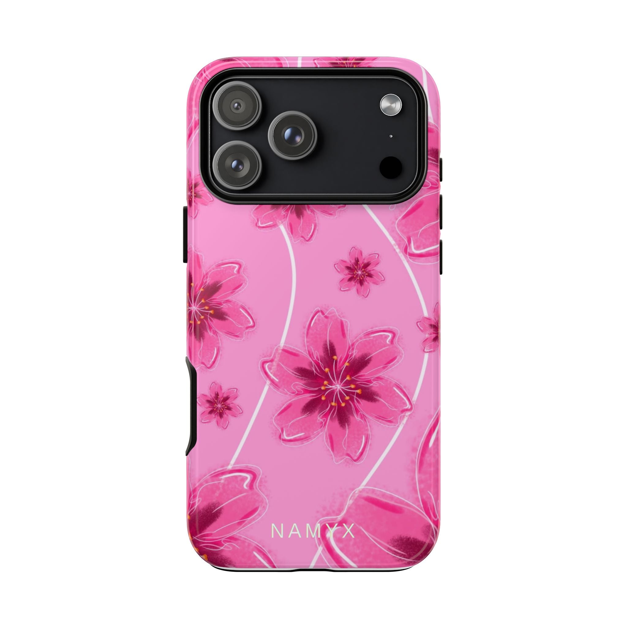 Pink Cherry Blossom Tough Phone Case — Floral Protective Cover