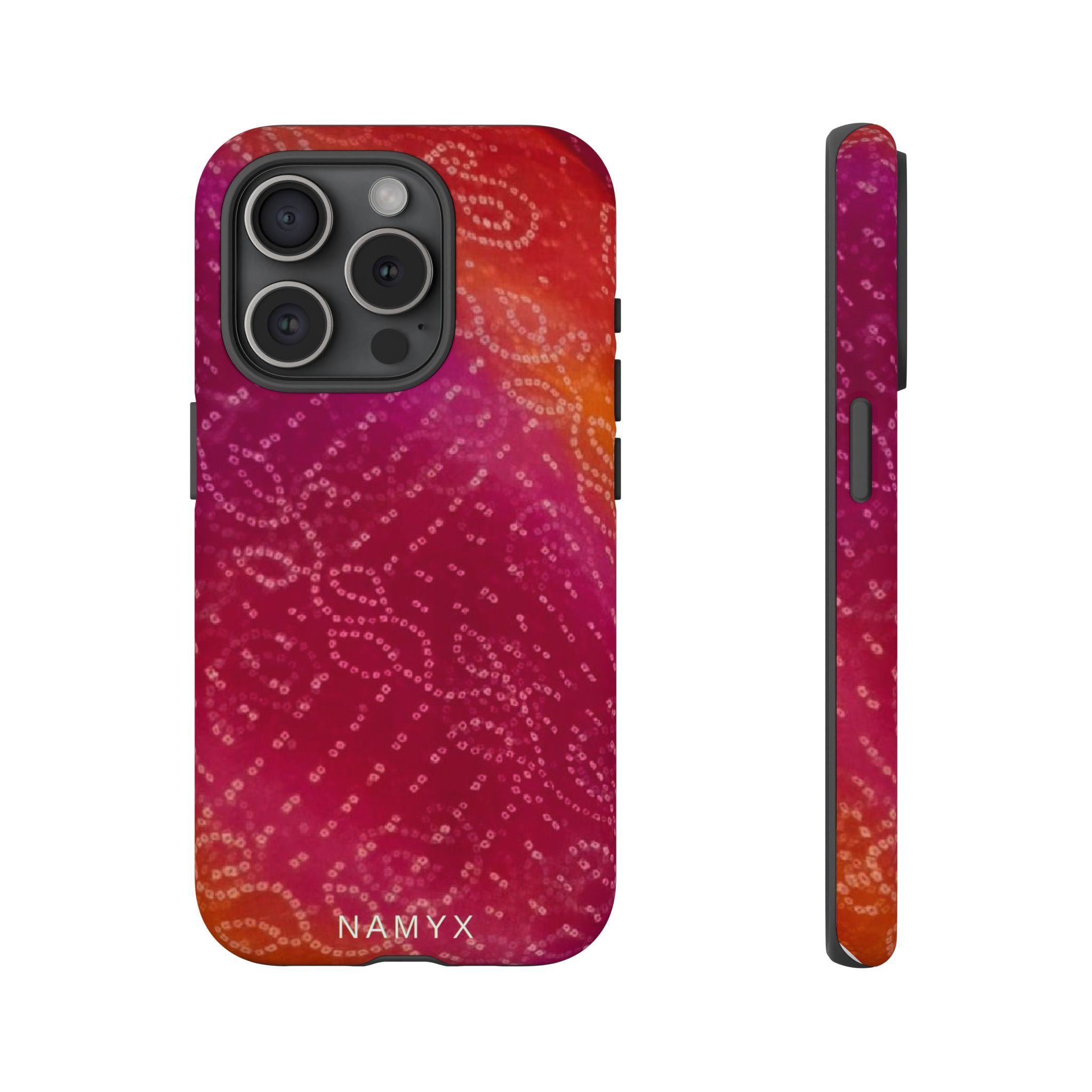 Floral Bandana Tough Case — Protective Phone Case with Pink Orange Paisley Design