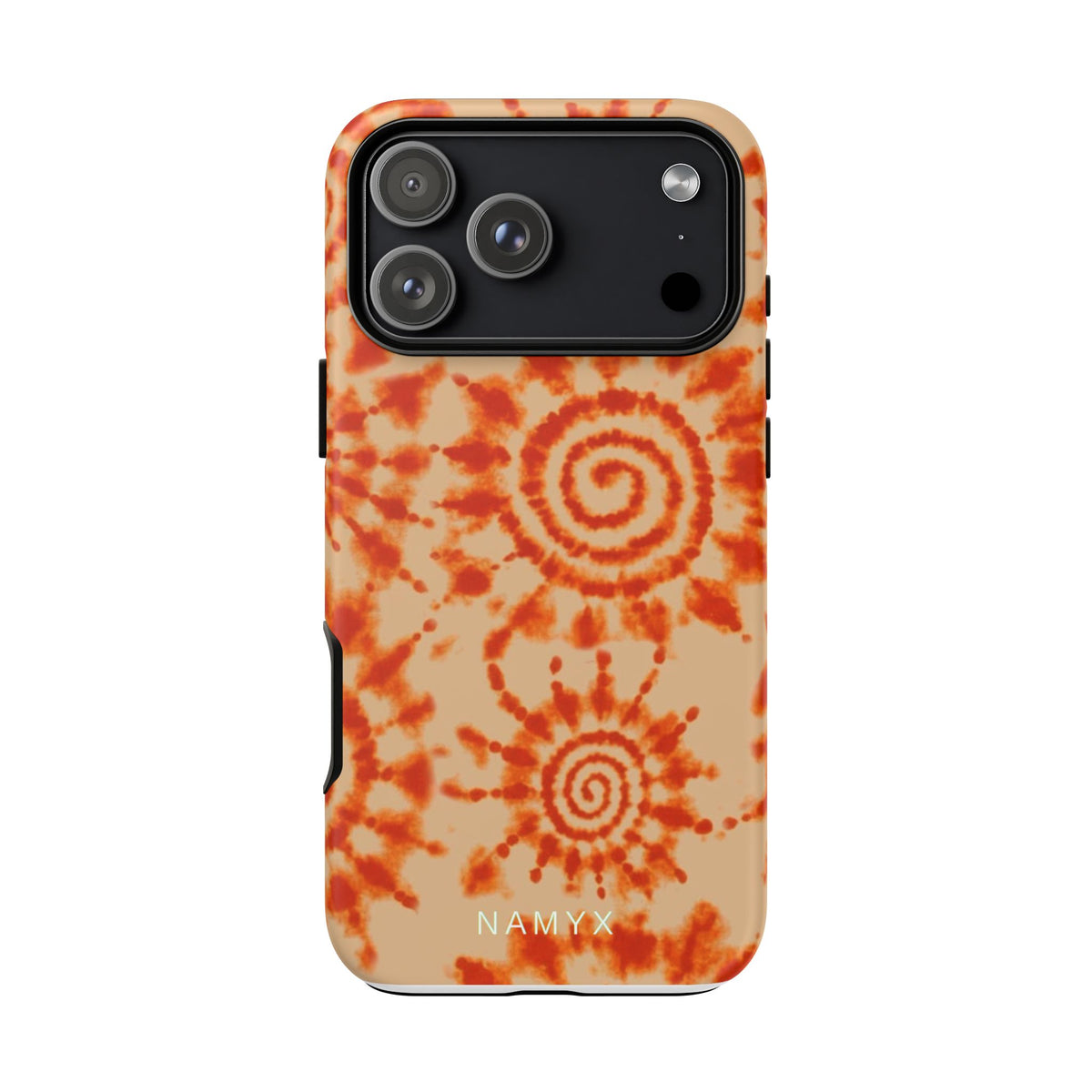 Tie-Dye Spiral Tough Phone Case — Orange Retro Protective Case