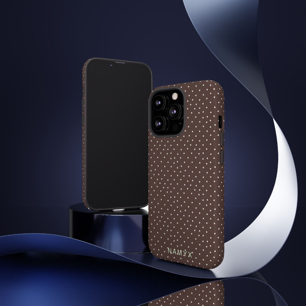 Brown Polka Dot Tough Phone Case - Slim Protective iPhone Cover