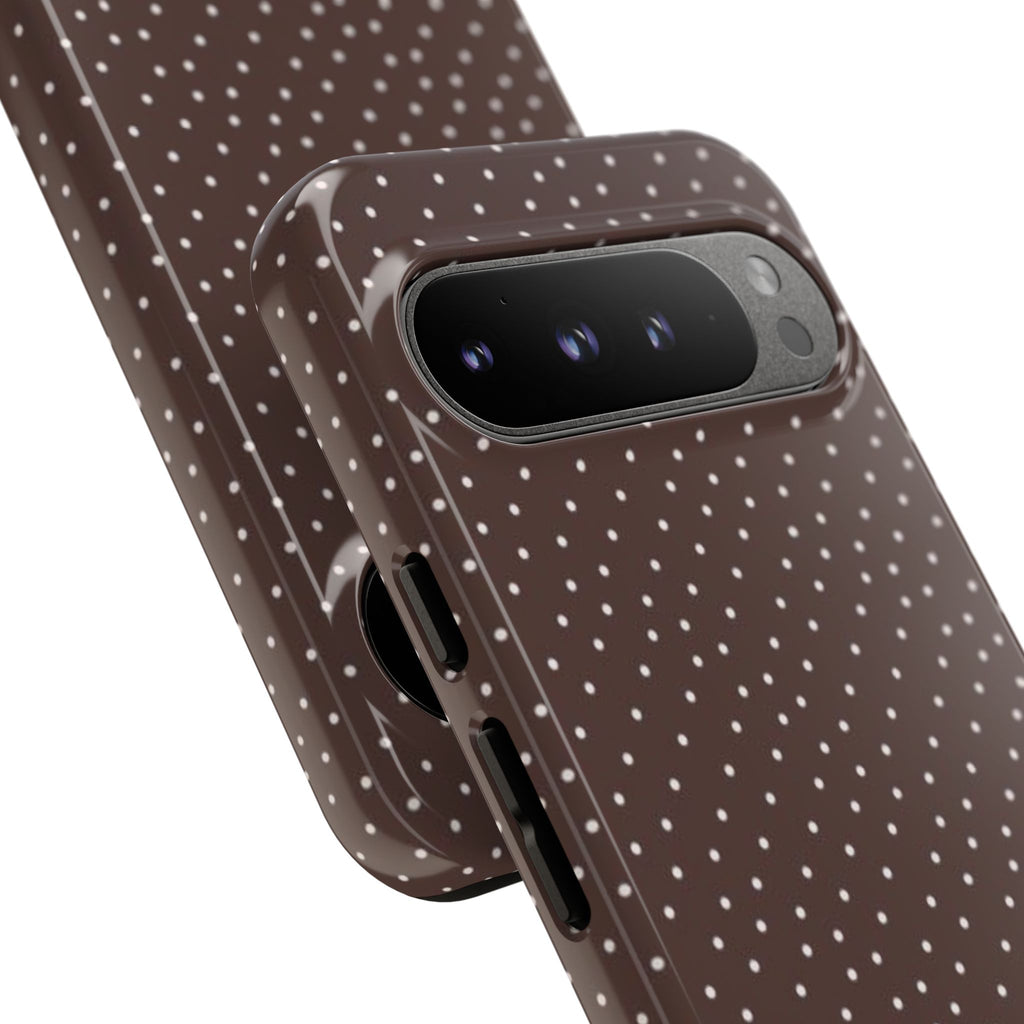 Brown Polka Dot Tough Phone Case - Slim Protective iPhone Cover