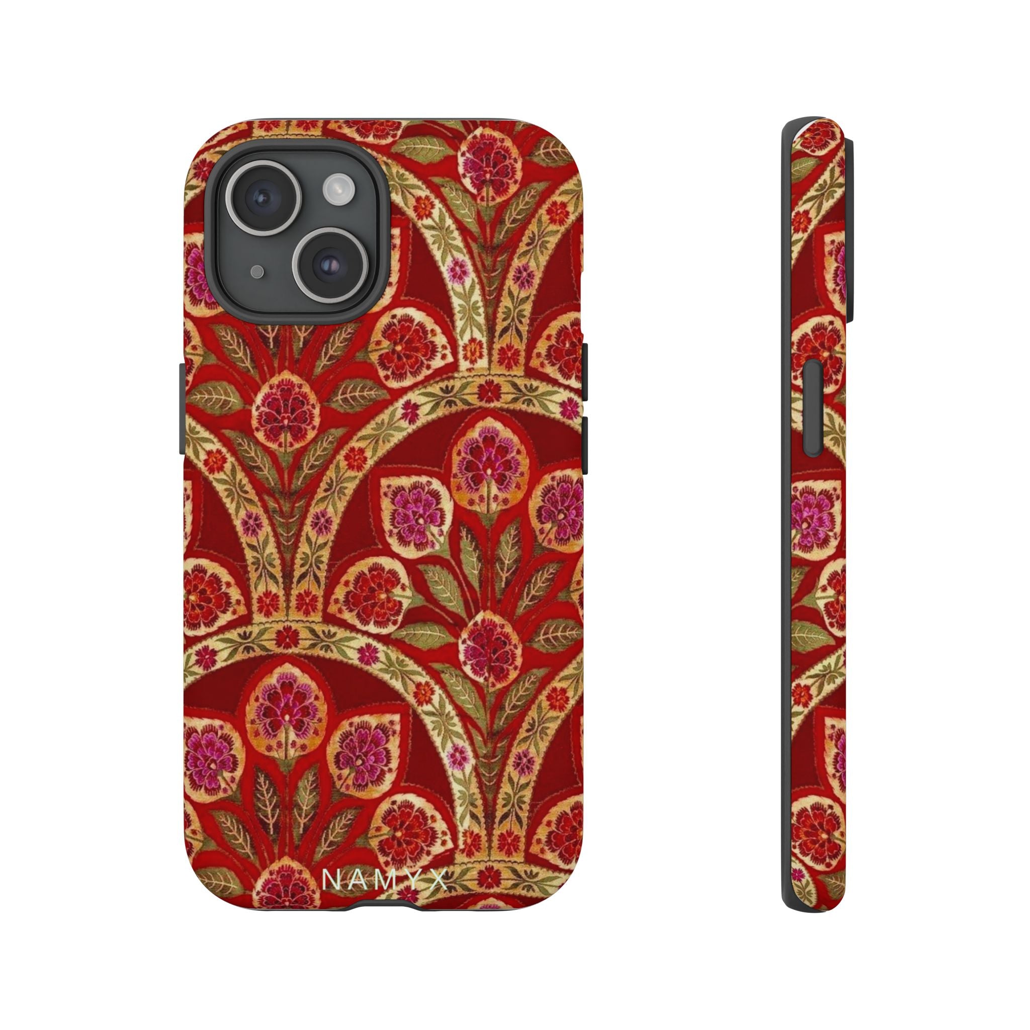 Floral Paisley Tough Phone Case — Red Gold Vintage Pattern