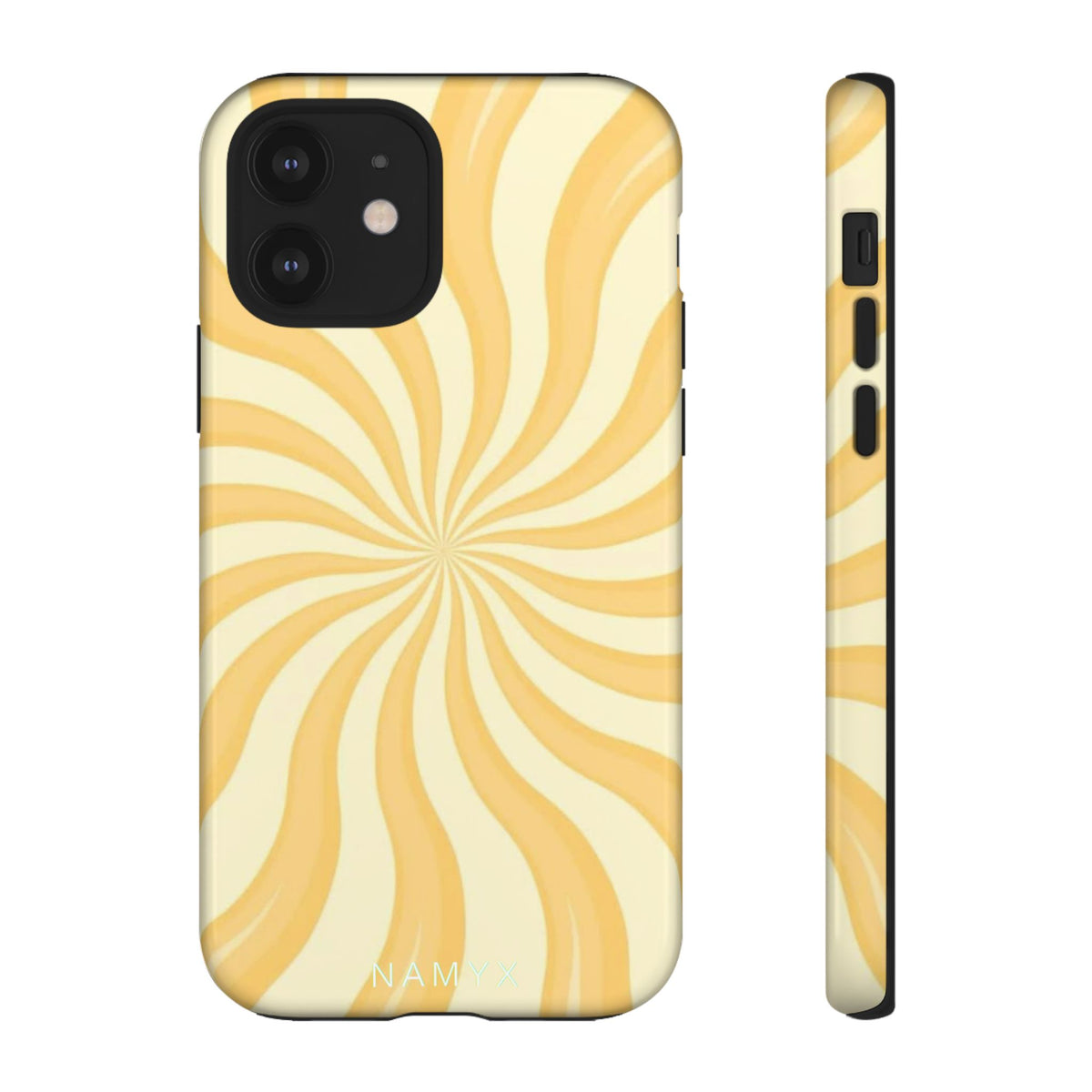 Phone Case — Retro Yellow Swirl Tough Protective Cover