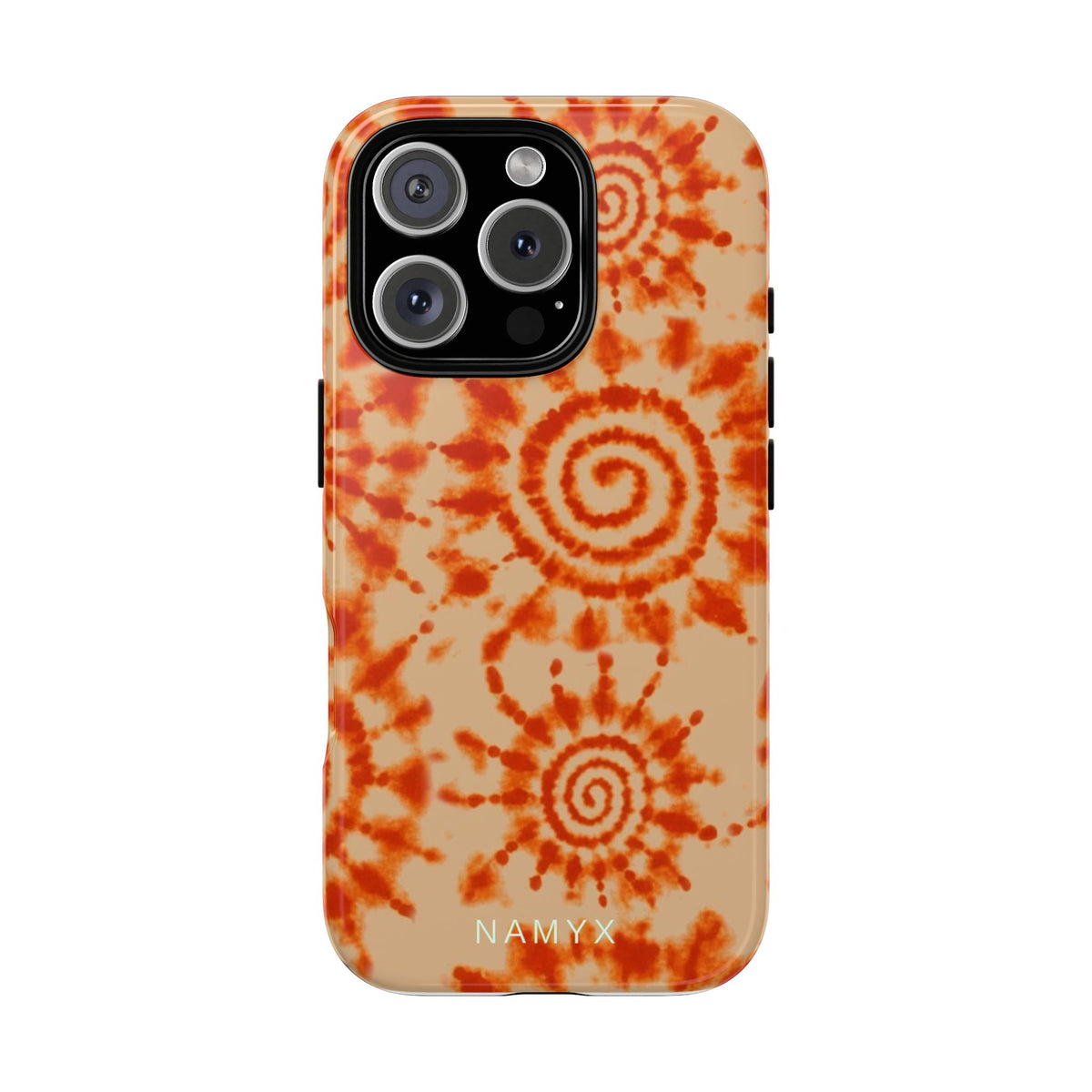 Tie-Dye Spiral Tough Phone Case — Orange Retro Protective Case