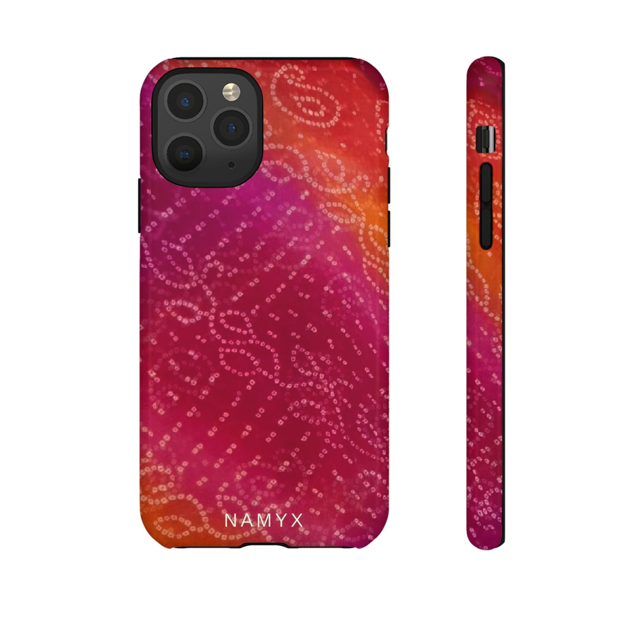 Floral Bandana Tough Case — Protective Phone Case with Pink Orange Paisley Design