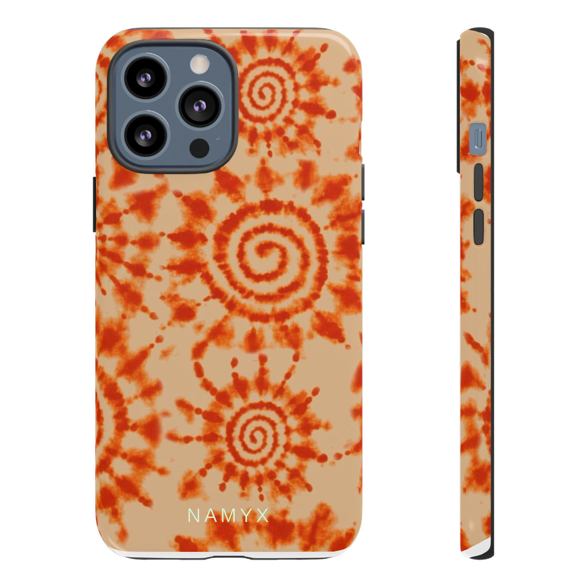 Tie-Dye Spiral Tough Phone Case — Orange Retro Protective Case