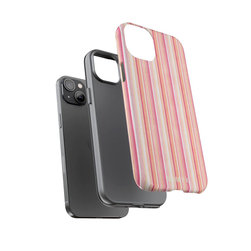 Pink Vintage Stripe Tough Phone Case