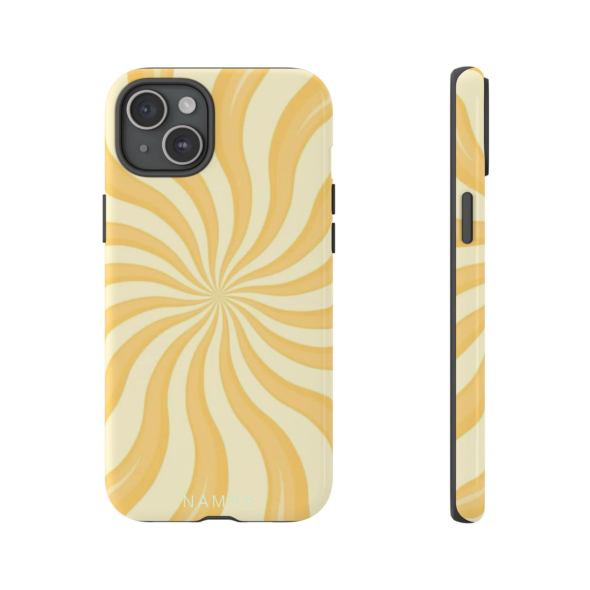 Phone Case — Retro Yellow Swirl Tough Protective Cover