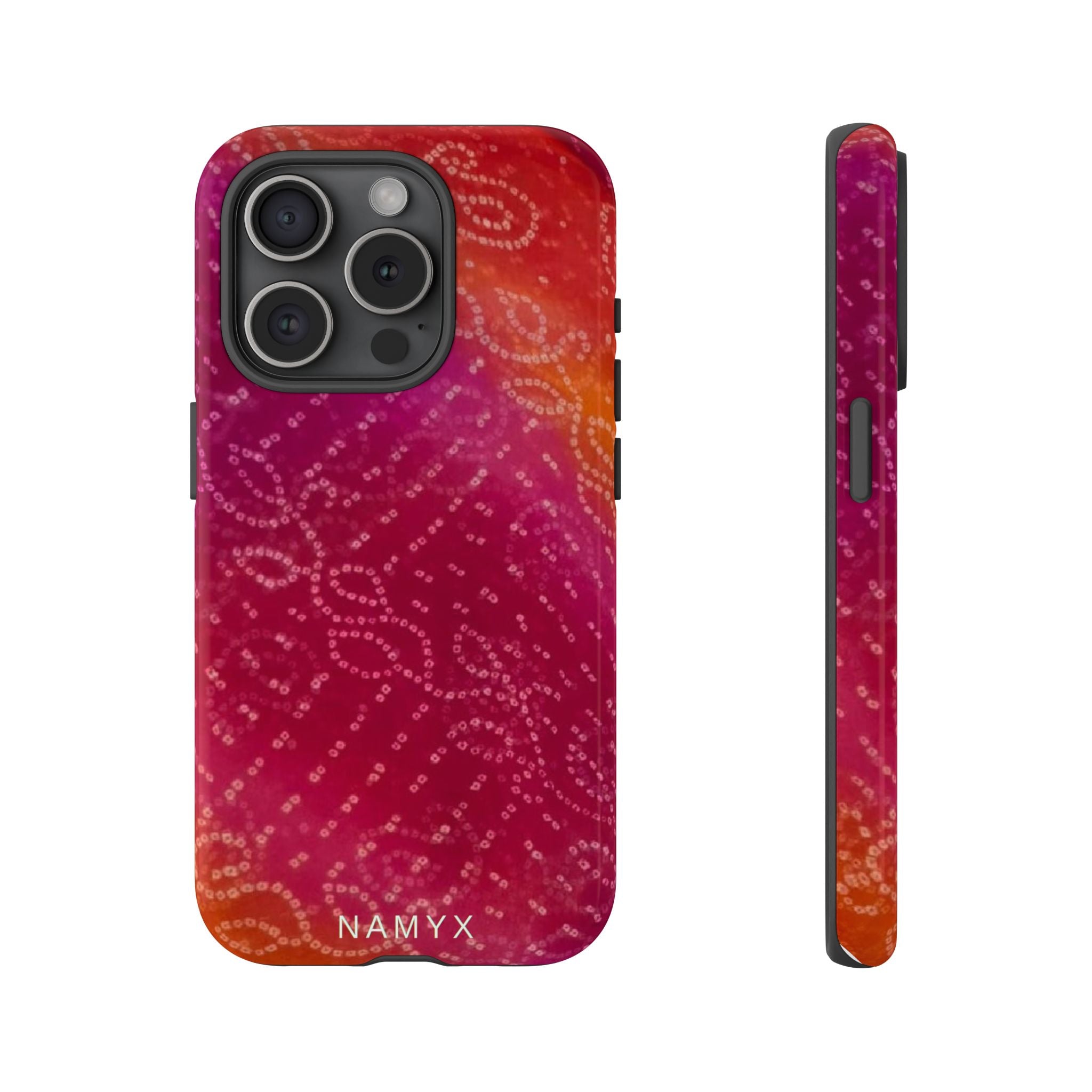 Floral Bandana Tough Case — Protective Phone Case with Pink Orange Paisley Design