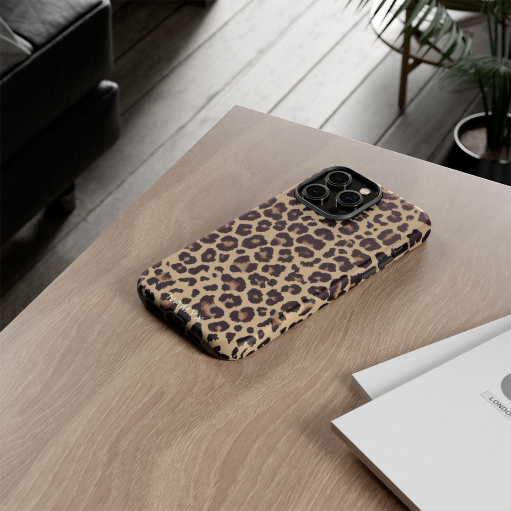 Leopard Print Tough Phone Case – Durable Protective Animal Print Phone Cover